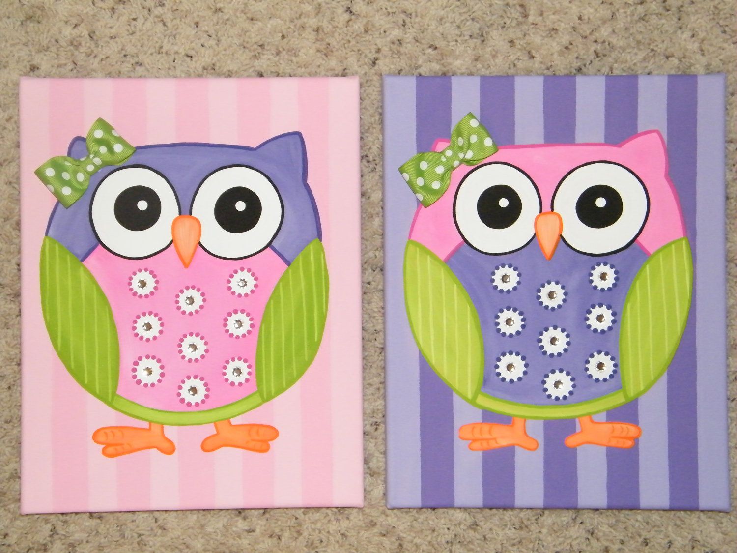 1500x1125 Simple Canvas Paintings Owl Painting 11x14 Canvas Custom Colors - Easy Owl Painting
