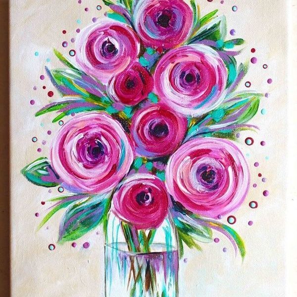 600x600 Easy Painted Flowers Beautiful Flower - Easy Painting