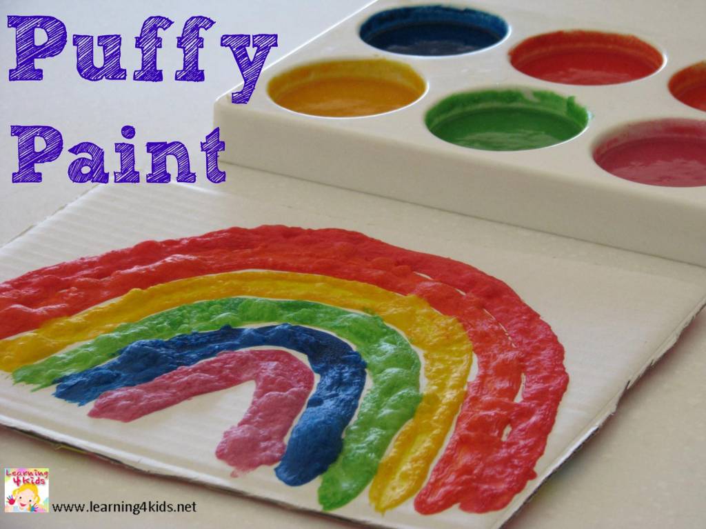 1024x767 How To Make Puffy Paint Learning 4 Kids - Easy Painting For Toddlers