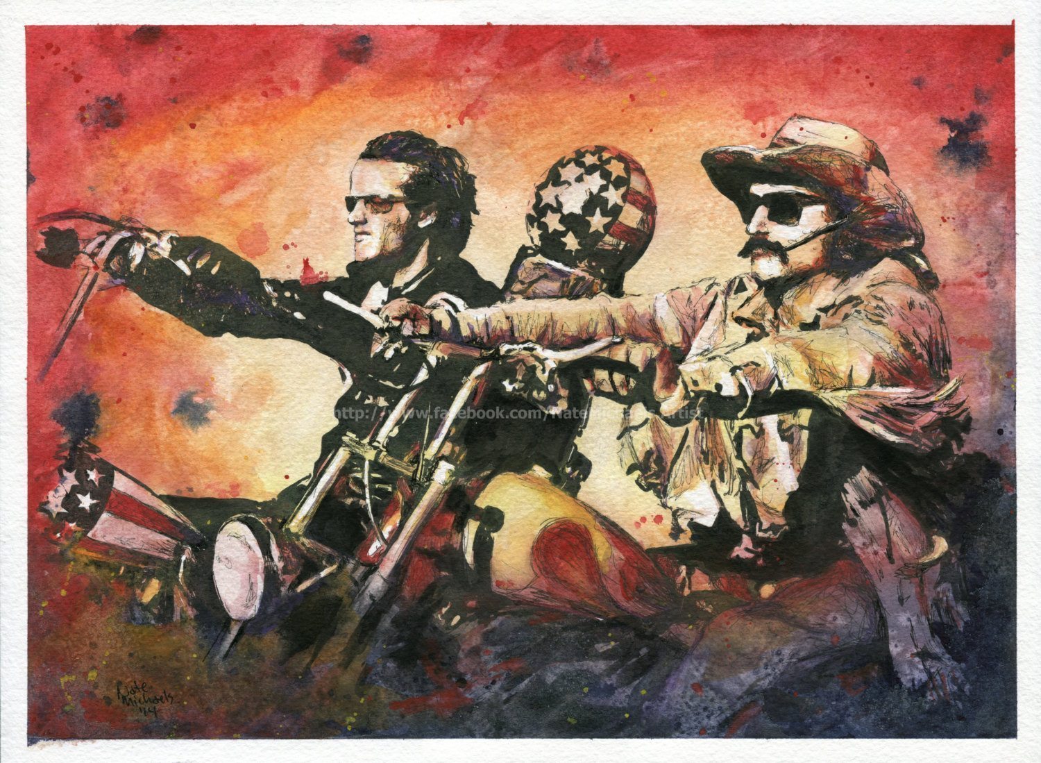 1500x1099 Easyrider Motorcycle Painting - Easy Rider Painting