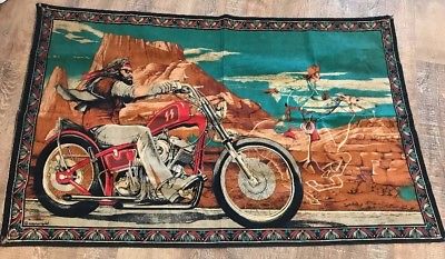 400x233 Vintage David Mann Easyrider Tapestry Motorcycle And Ghost Rider - Easy Rider Painting