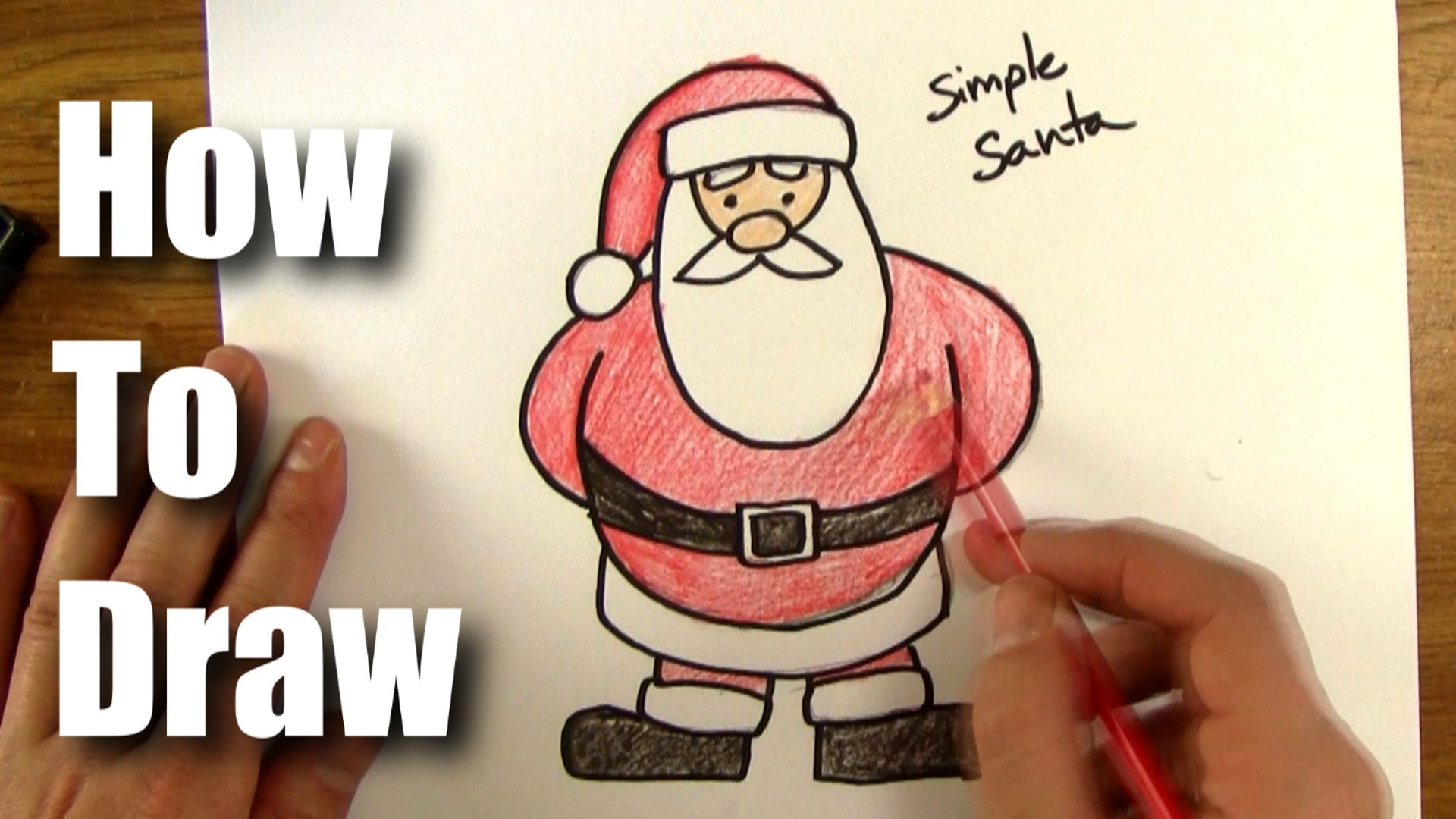 1920x1080 How To Draw Easy Santa Claus - Easy Santa Painting