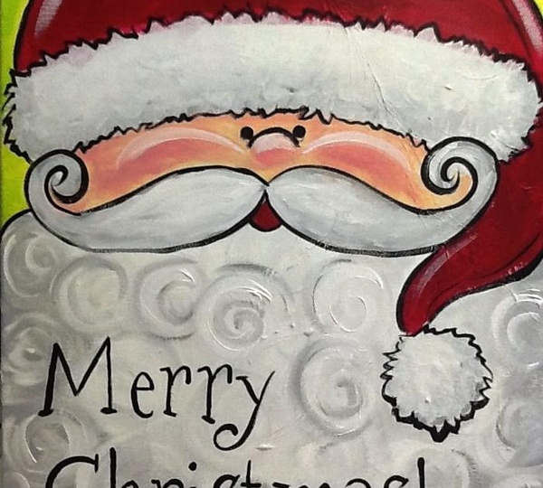 600x540 Project Ideas Using A Red Paint - Easy Santa Painting