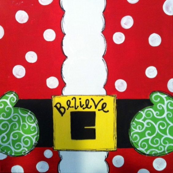 564x564 Santa's Suit Kid's Session The Baroquen Canvas - Easy Santa Painting