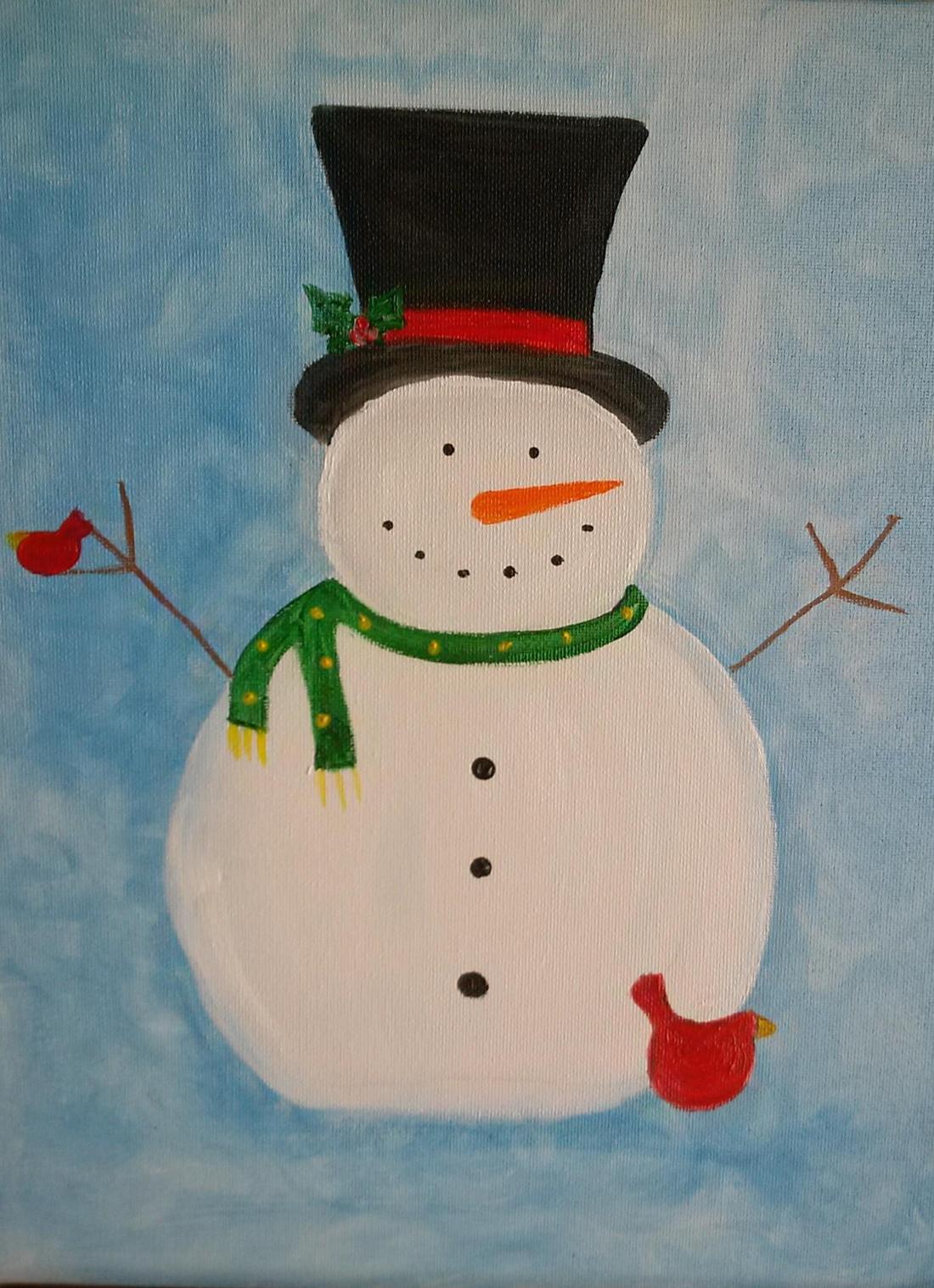 1100x1517 Kids Painting A Snowman - Easy Snowman Painting