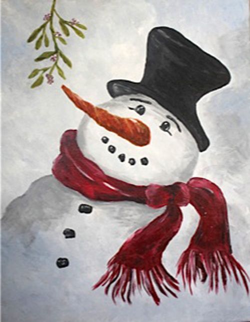 500x643 Paint Nite Delaware Painting For A Cure - Easy Snowman Painting