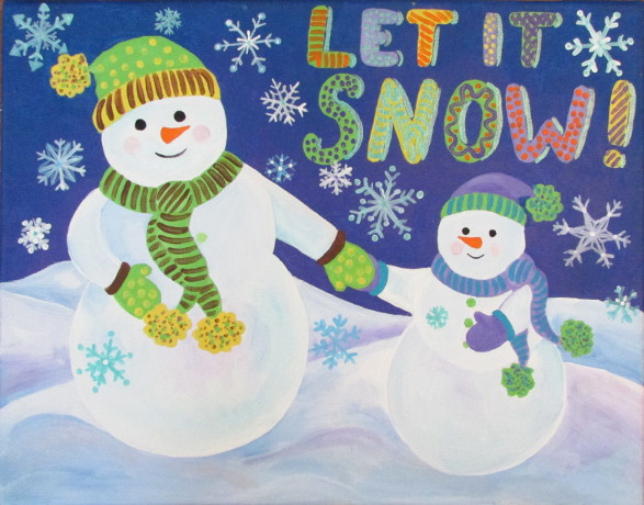 587x460 Snowman Acrylic Painting Tutorial - Easy Snowman Painting