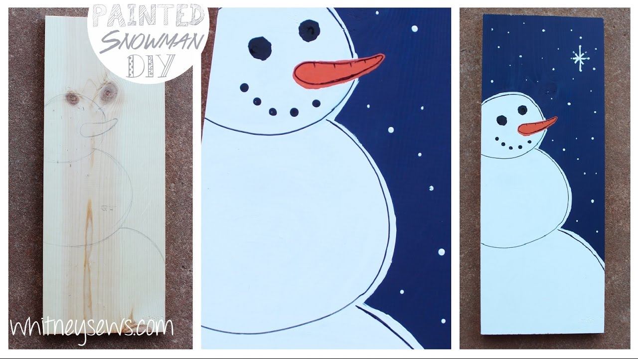 1280x720 Snowman Painting Holiday How To Easy Whitney Sews Collab - Easy Snowman Painting