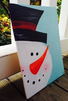 236x347 Diy Snowman Canvas - Easy Snowman Painting
