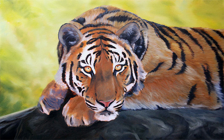750x468 Tiger Oil Painting, Update (Wildlife Art) How To Draw And Paint - Easy Tiger Painting