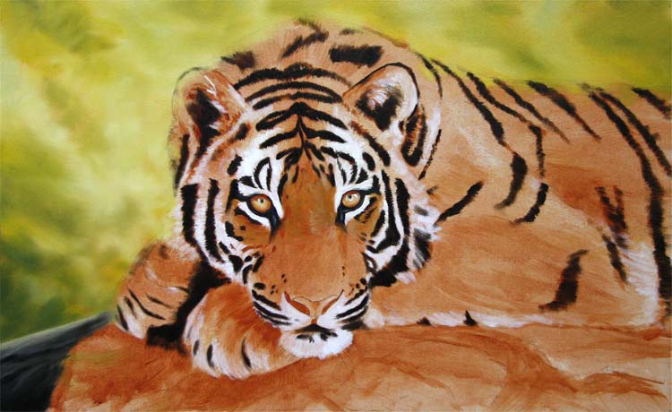 750x460 Tiger Painting Wildlife Art Update How To Draw And Paint - Easy Tiger Painting