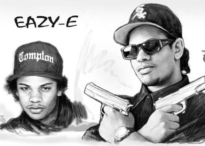 700x500 Eazy E Art Drawing Sketch Poster Greeting Card For Sale By Kim Wang - Eazy E Painting