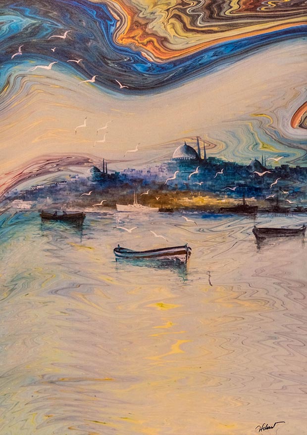 620x880 From Bosphorus To Sarajevo - Ebru Painting
