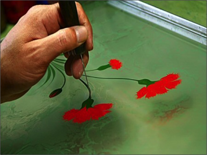 722x542 Art Of Ebru Steps For Making Ebru Art - Ebru Painting