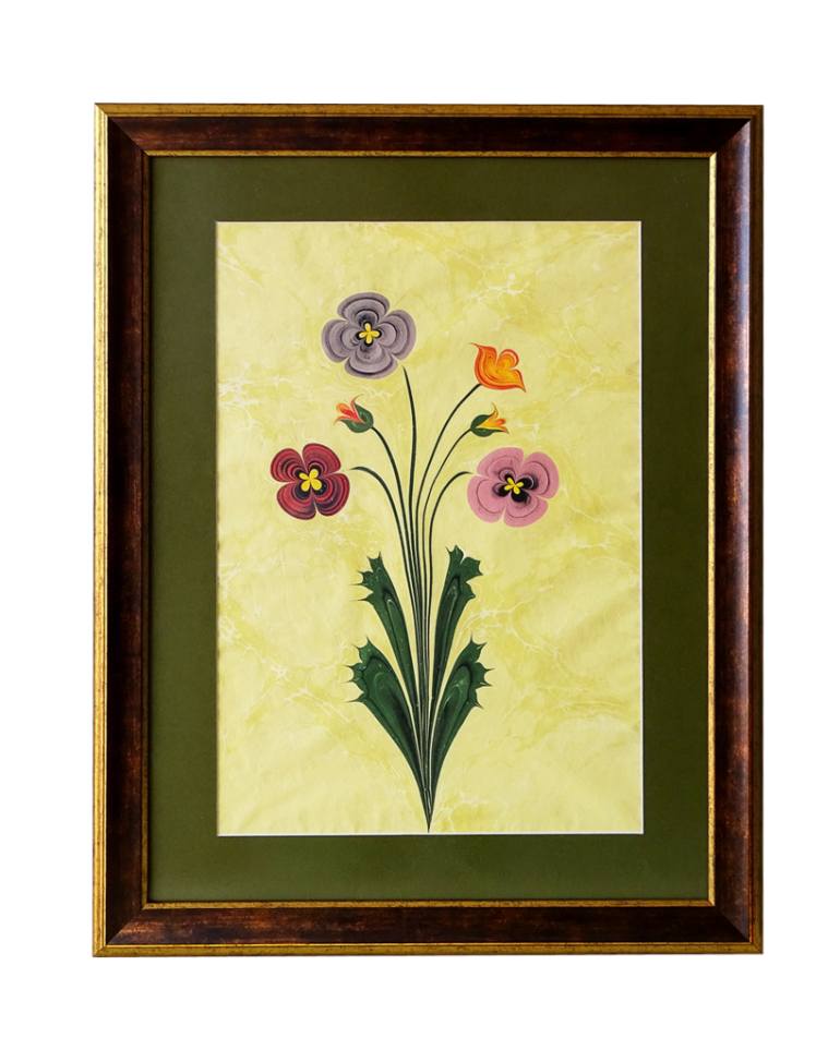 770x963 Saatchi Art Ebru Painting Flower Violets, Hand Marbled Painting - Ebru Painting