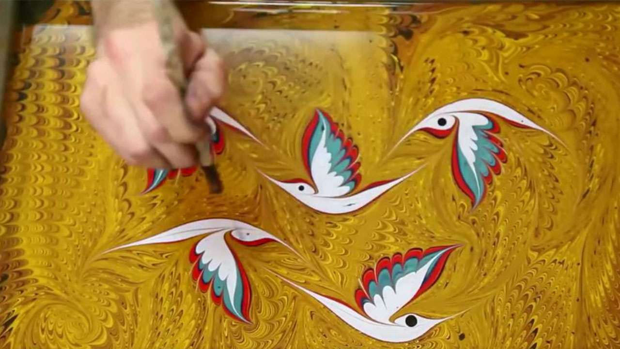 1280x720 Turkish Artist Paints On Water Using One Of The Oldest Turkish Art - Ebru Painting