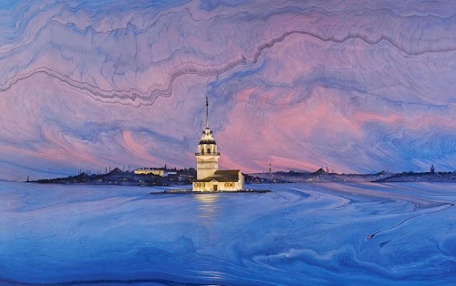 500x314 Unique Ebru Art - Ebru Painting