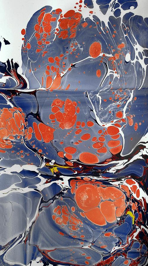 501x900 Ebru 2 Painting By Michael Lyzenga - Ebru Painting