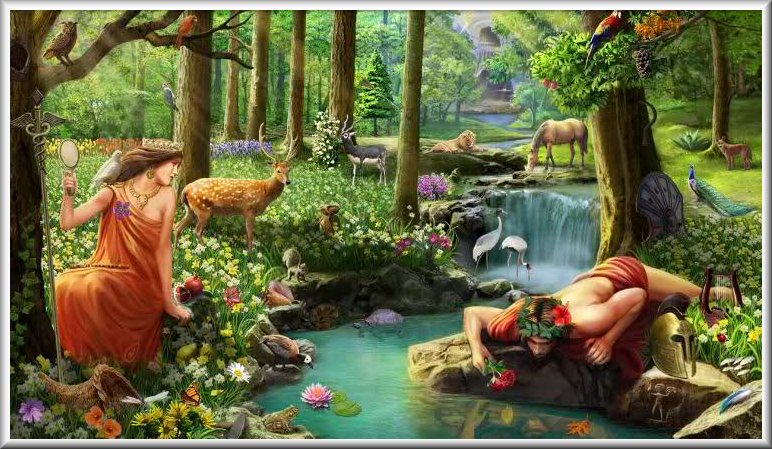 772x449 Latin Echo And Narcissus - Echo And Narcissus Painting
