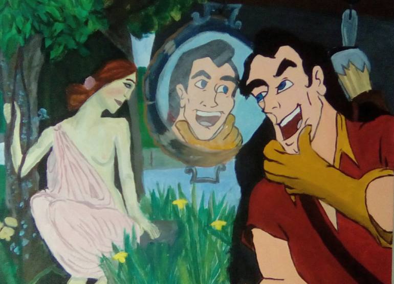 770x554 Saatchi Art Echo And Narcissus Painting By Vanessa Charlebois - Echo And Narcissus Painting