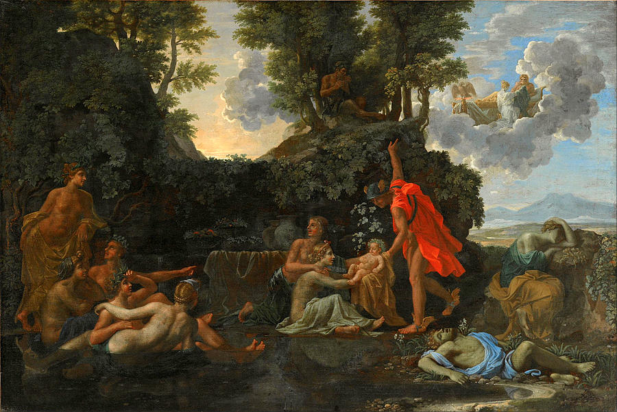 900x601 The Infant Bacchus Entrusted To The Nymphs Nysa. The Death - Echo And Narcissus Painting