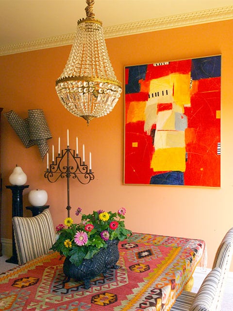 480x640 5 The Bold Abstract Painting Anchors The Eclectic Dining Room - Eclectic Painting