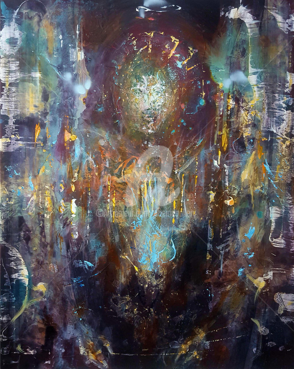 956x1200 Angel Eclectic Rusted Ancient Look Angel Compositi (Kloska Ovidiu) - Eclectic Painting