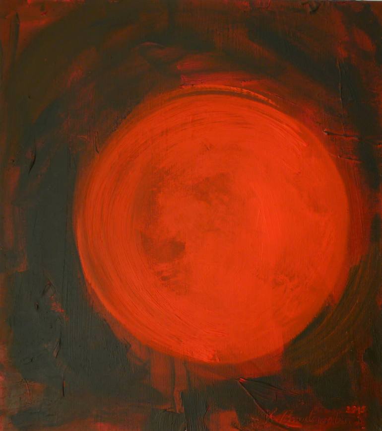 770x868 Saatchi Art Lunar Eclipse Painting By Katarzyna Brodowska Dylowska - Eclipse Painting
