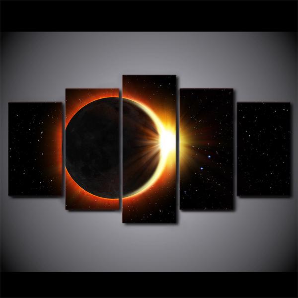 600x600 Canvas Wall Art Hd Prints Modular 5 Pieces Eclipse Painting 99fab - Eclipse Painting