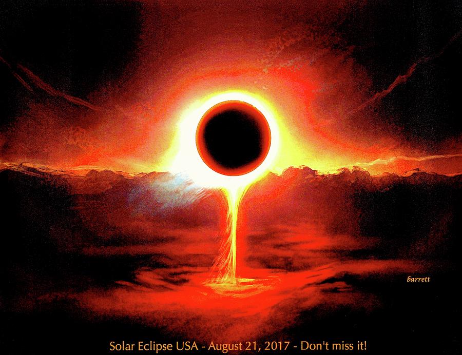 900x692 Total Solar Eclipse U.s.a. Painting By Don Barrett - Eclipse Painting