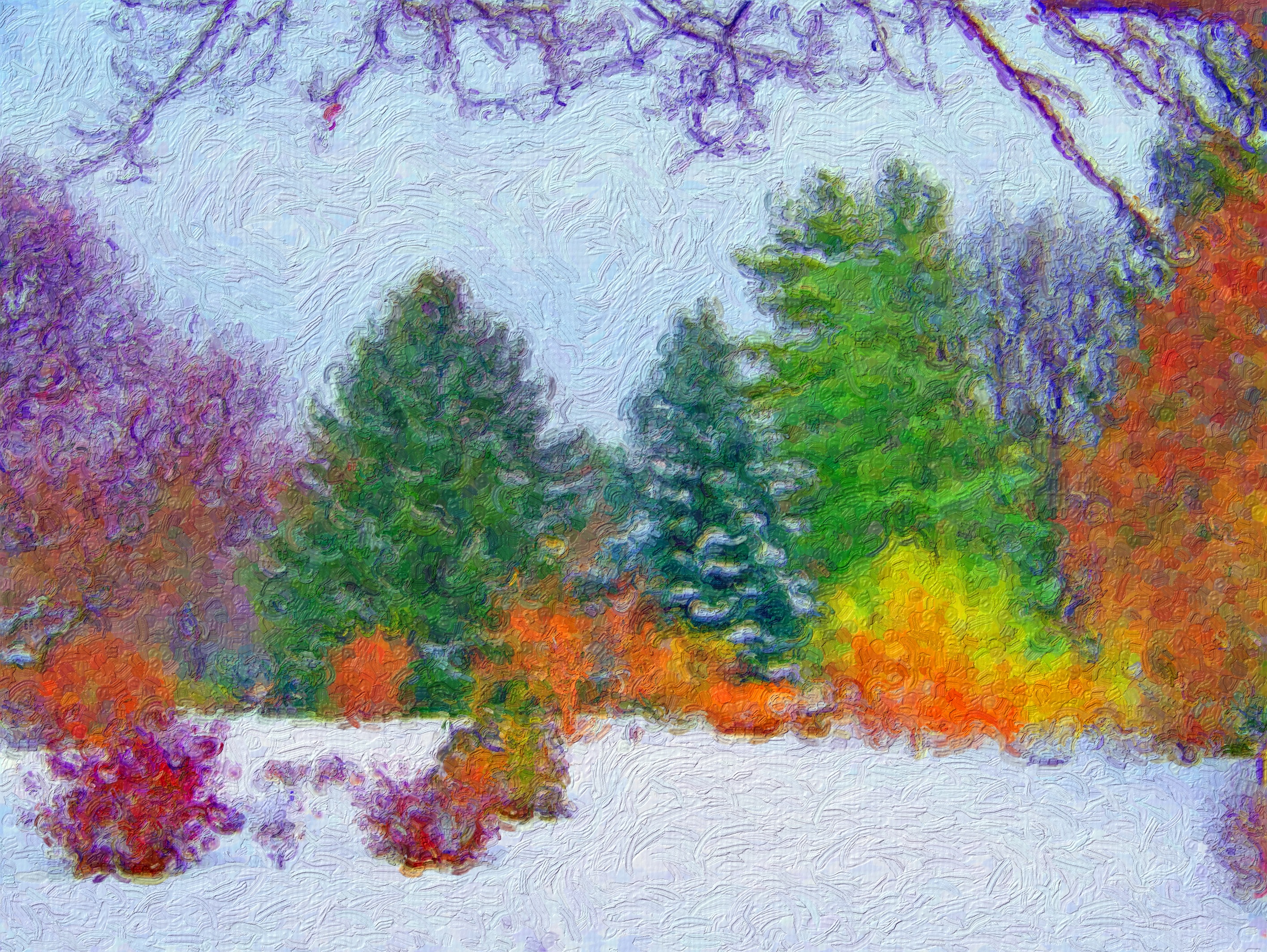2832x2128 Free Images Tree, Branch, Snow, Winter, Flower, Frost, Autumn - Ecosystem Painting