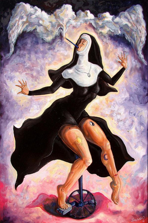 599x900 The Ecstasy Of Mother Liberation Painting By Darwin Leon - Ecstasy Painting