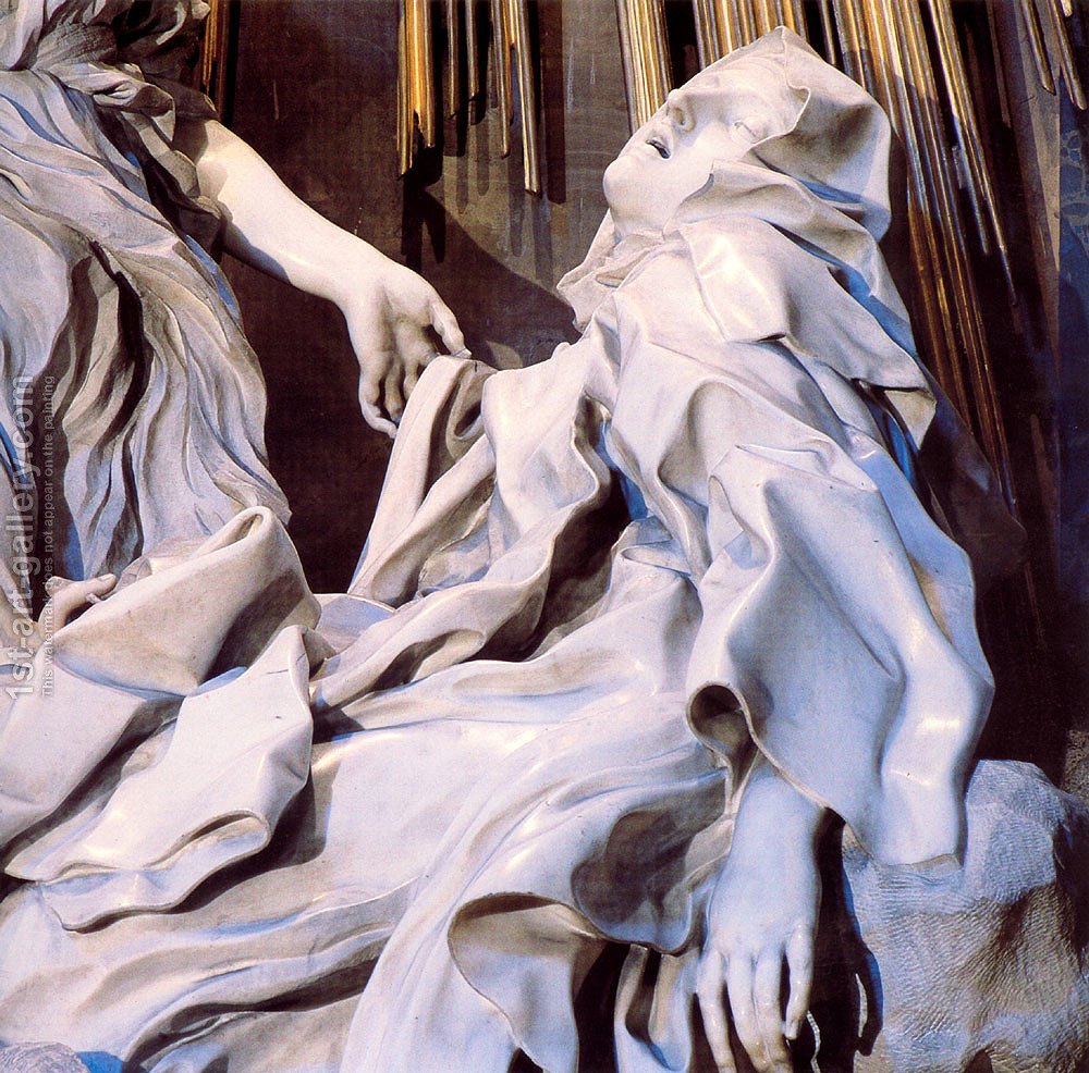 1000x986 The Ecstasy Of Saint Teresa [Detail] Gian Lorenzo Bernini - Ecstasy Painting