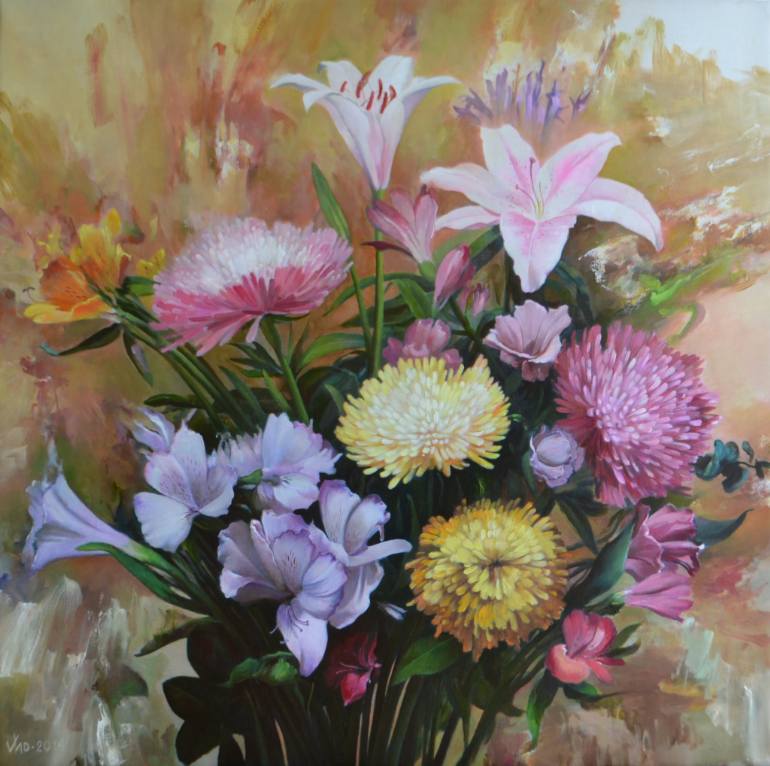 770x766 Saatchi Art Ecuadorian Flowers Painting By Vlad Tasoff - Ecuadorian Painting