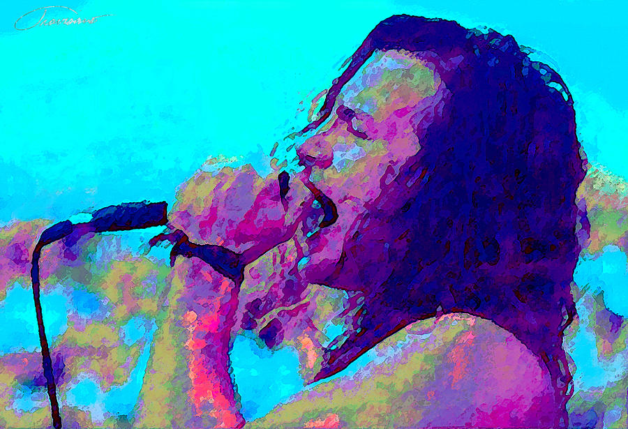 900x615 Eddie Vedder Painting By John Travisano - Eddie Vedder Painting