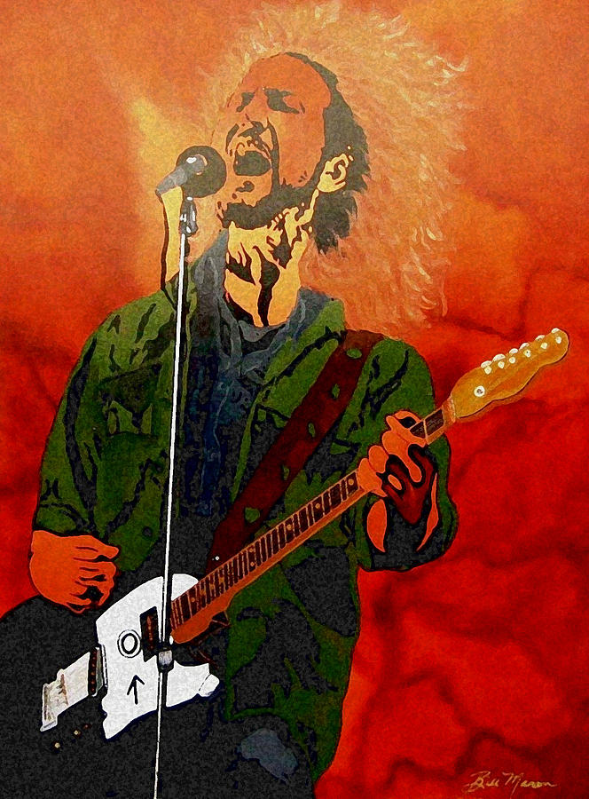664x900 Eddie Vedder Eddie Live Painting By Bill Manson - Eddie Vedder Painting
