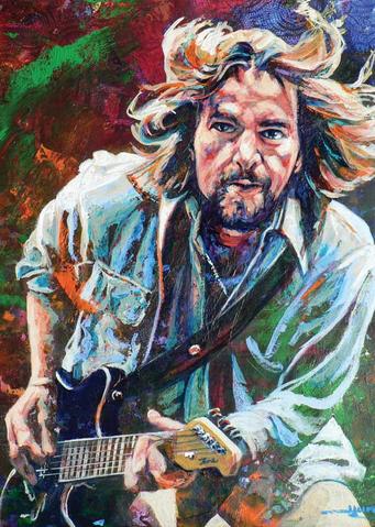 341x479 Eddie Vedder Fine Art Print - Eddie Vedder Painting