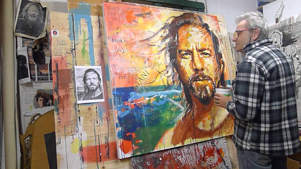 1280x720 Eddie Vedder Live Painting Franco Ori - Eddie Vedder Painting