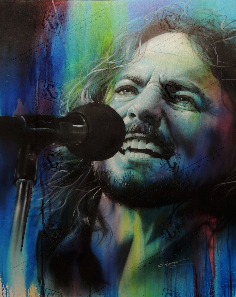 1000x1256 Spectrum Of Vedder' Christian Chapman Art - Eddie Vedder Painting