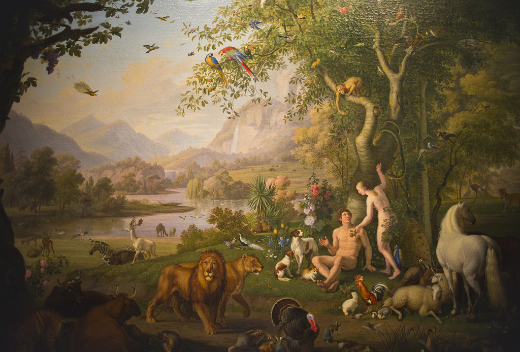 1024x693 Adam And Eve In The Garden Of Eden - Eden Painting
