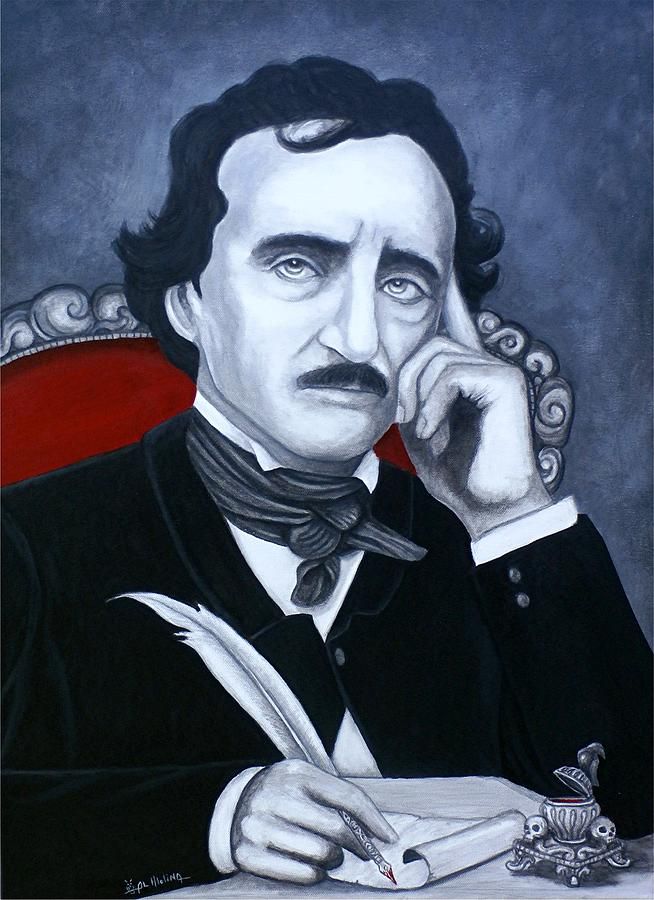 654x900 Edgar Allen Poe Painting - Edgar Allan Poe Painting