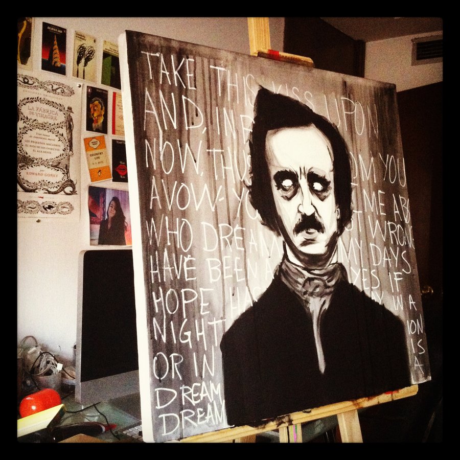 900x900 Poe Painting By Artwarriors - Edgar Allan Poe Painting