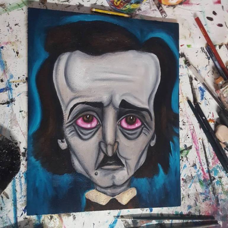 770x770 Saatchi Art Edgar Allan Poe Painting By Alessandra Balzano - Edgar Allan Poe Painting