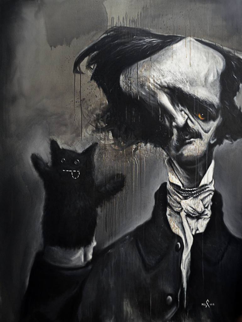 770x1025 Saatchi Art Edgar Allan Poe Painting By Pablo Lopez - Edgar Allan Poe Painting
