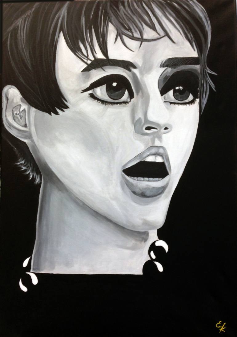 770x1097 Saatchi Art Edie Sedgwick Eyes Painting By Ephie Karakousi - Edie Sedgwick Painting