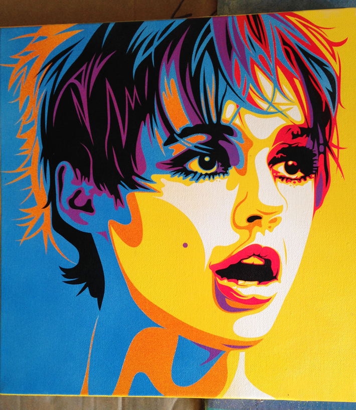 710x818 Urban Art, Contemporary, Pop Art Prints Originals By Rourke Van - Edie Sedgwick Painting