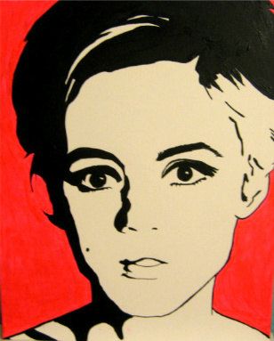 308x383 Edie Sedgwick Original Pop Art Painting On 16x20 By Reddropdrop - Edie Sedgwick Painting