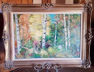 300x229 Edmond Woods Original Large Forest Landscape Oil Painting (Custom - Edmond Woods Painting