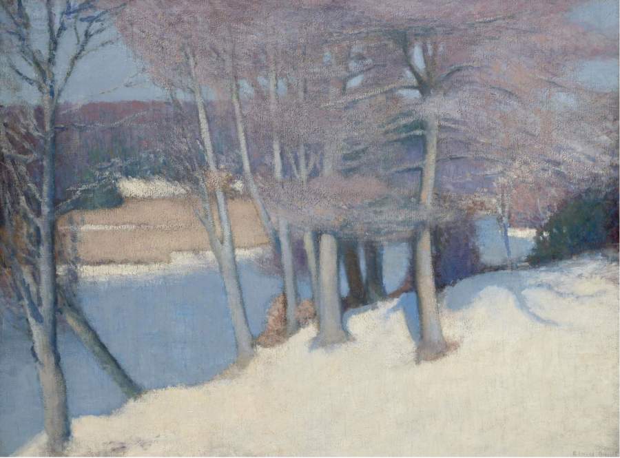 900x665 Winter Woods Painting Edmund William Greacen Oil Paintings - Edmond Woods Painting