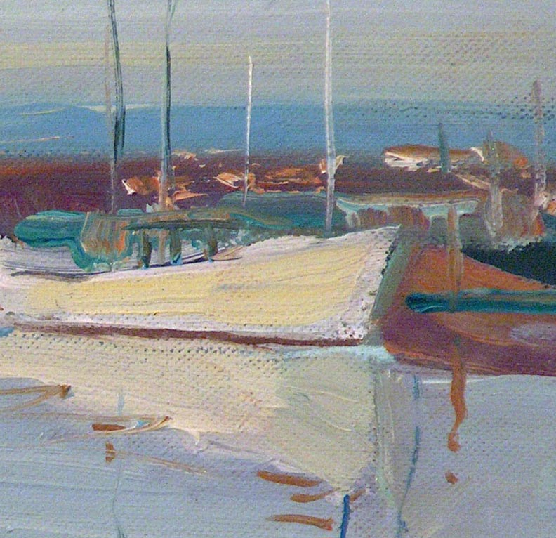 792x766 Woods Edmond Morning Boats - Edmond Woods Painting